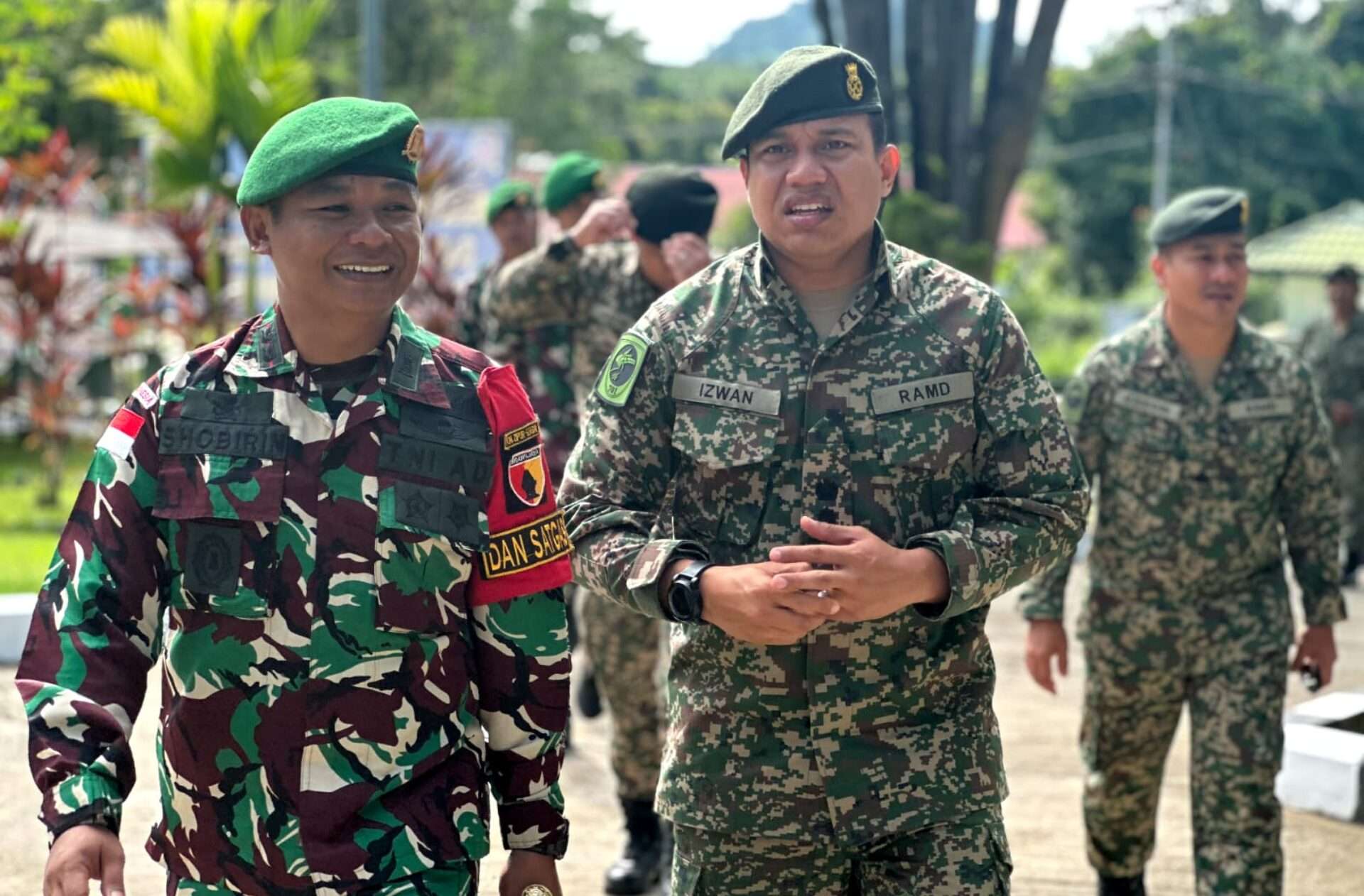 Satgas Yonzipur 5/ABW Terima Kunjungan Komandan Tentara Diraja Malaysia