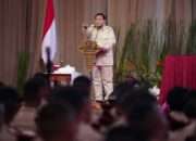 Menhan Prabowo Berikan Pembekalan Calon Perwira Remaja TNI-Polri 2024