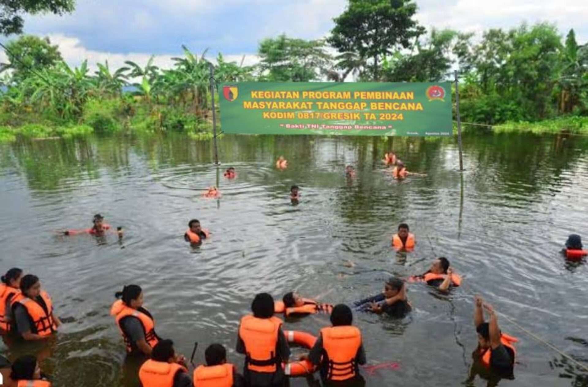 Kodim 0817/Gresik Gelar Program Pembinaan Masyarakat Tanggap Bencana Banjir