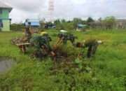 TNI Satgas Yonif 503 Kostrad dan Warga Kenyam Laksanakan Kerja Bakti Pembersihan Gereja