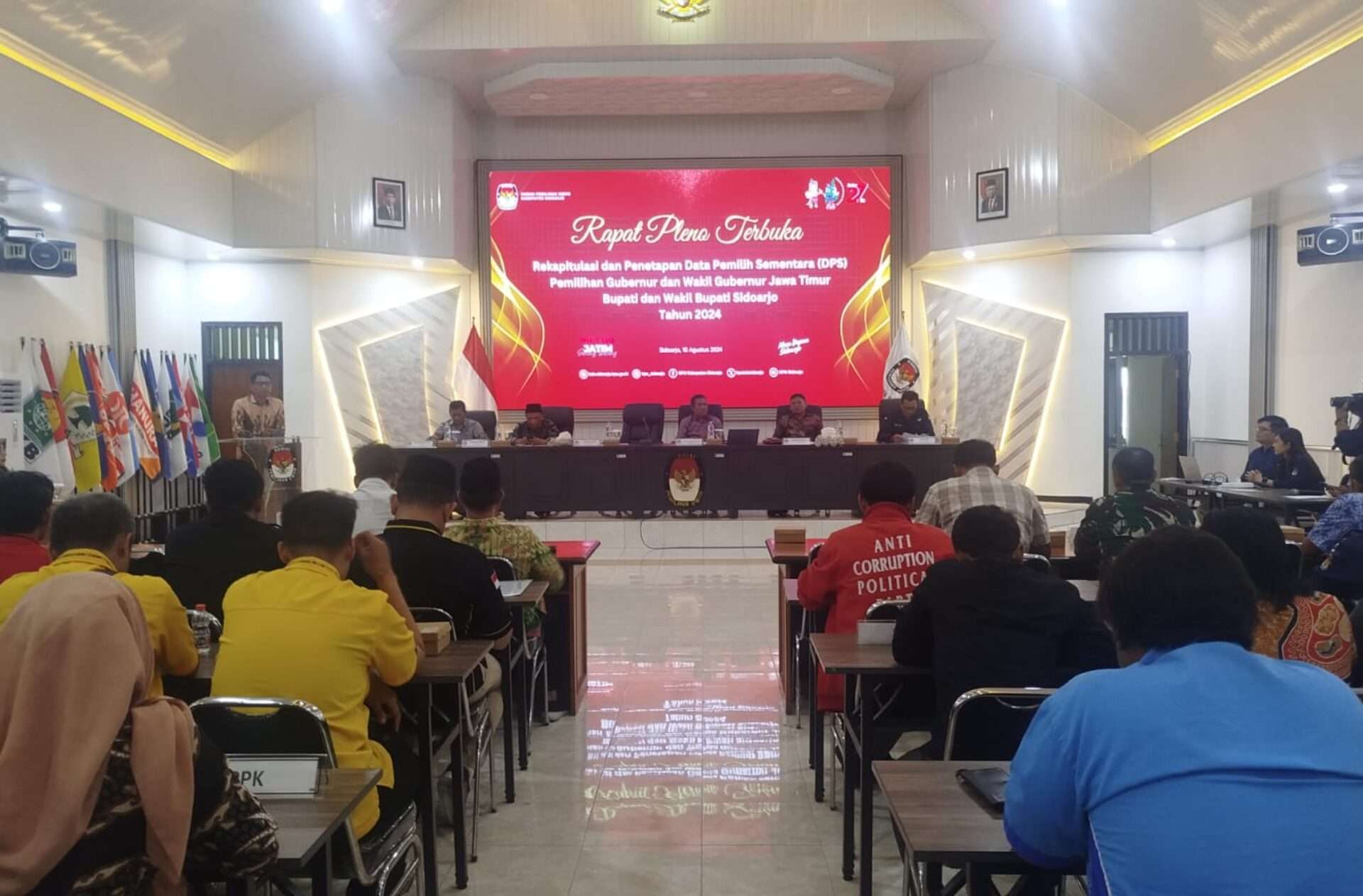 KPU Sidoarjo Gelar Rapat Pleno Terbuka Rekapitulasi Daftar Pemilih Sementara